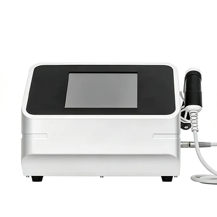Front view of portable radial shockwave therapy unit